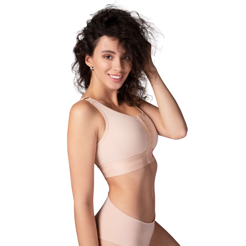Lipoelastic PI Ideal Variant - Post-Op Bra - Front Adjustable Fastening And  Elastic Seamless Cups